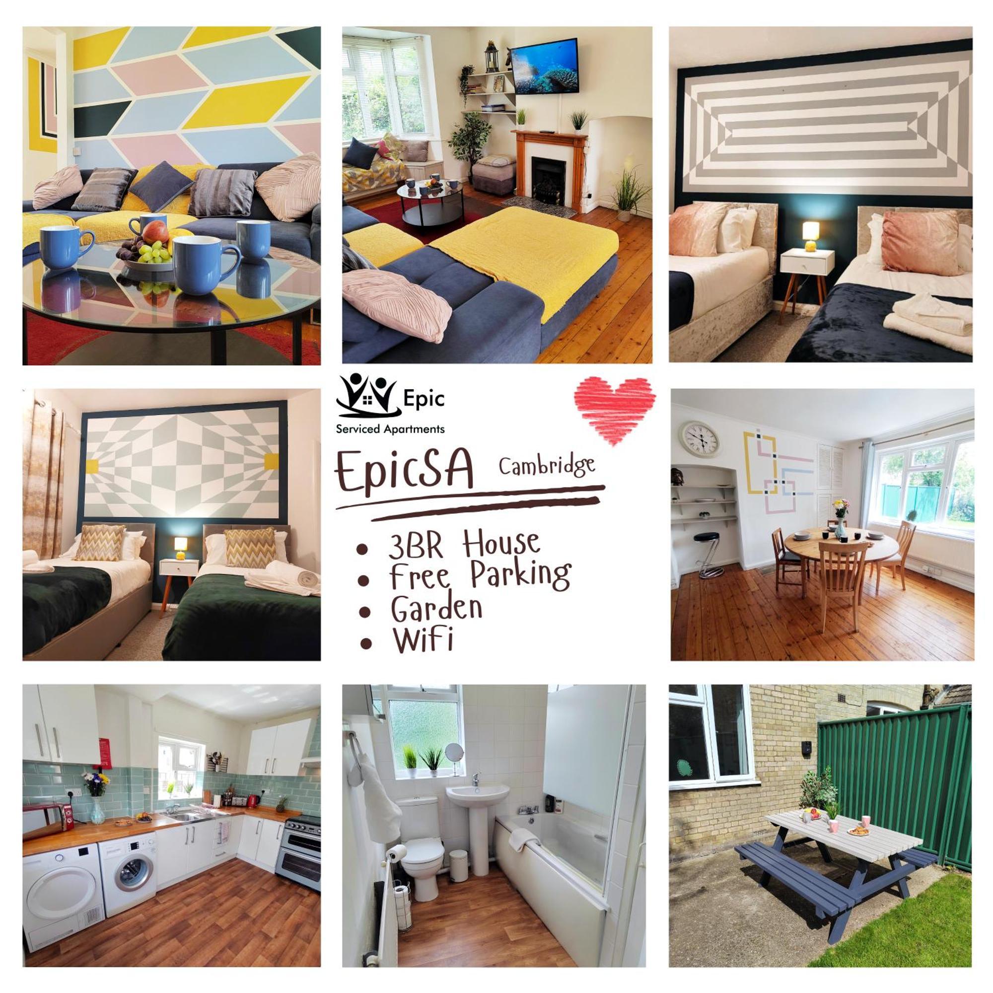 Epicsa - Corporate & Family Stay In 3 Bedroom House With Garden, Free Parking 캠브리지 외부 사진